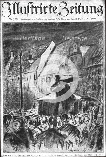 'Les Heures d'Angoisse; Le "Grand Soir" en Allemagne, 31 Octobre 1918", 1918. Creator: Unknown.