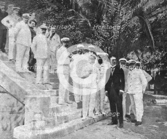 ''Les evenements d'orient; M. Guillemin, notre ministre en Grece, etles amiraaux de notre escadre. Creator: S. Leonce.