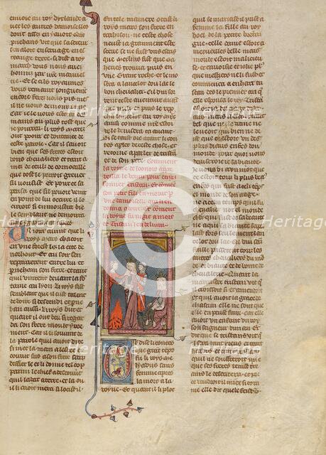 Tristan's Stepmother Lamenting Her Dead Son, about 1320-1340. Creator: Unknown.