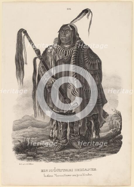 Ein Monitari Indianer, 1839. Creator: Karl Bodmer.