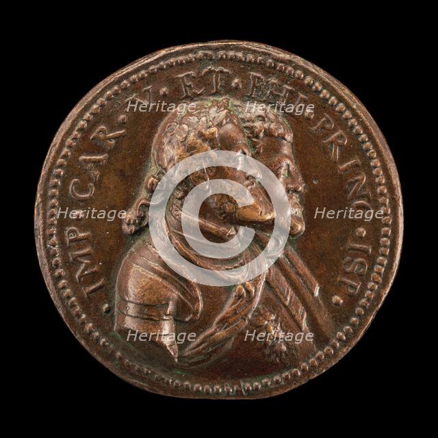 Charles V, King of Spain and Holy Roman Emperor, and Prince Philip of Spain [obverse], 1553. Creator: Leone Leoni.