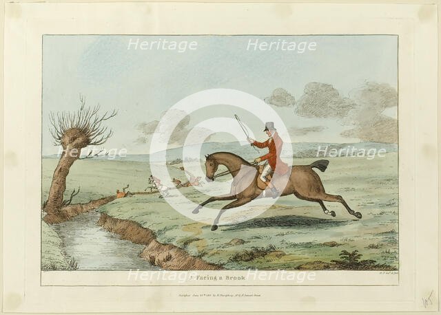 Facing a Brook, plate five from Indispensable Accomplishments, published June 24, 1811. Creator: Robert Frankland.