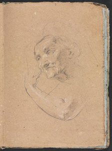 Verona Sketchbook: Head of a woman with left arm (page 13), 1760. Creator: Francesco Lorenzi (Italian, 1723-1787).