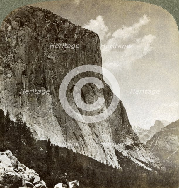 El Capitan and Half Dome, Yosemite Valley, California, USA, 1902. Artist: Underwood & Underwood