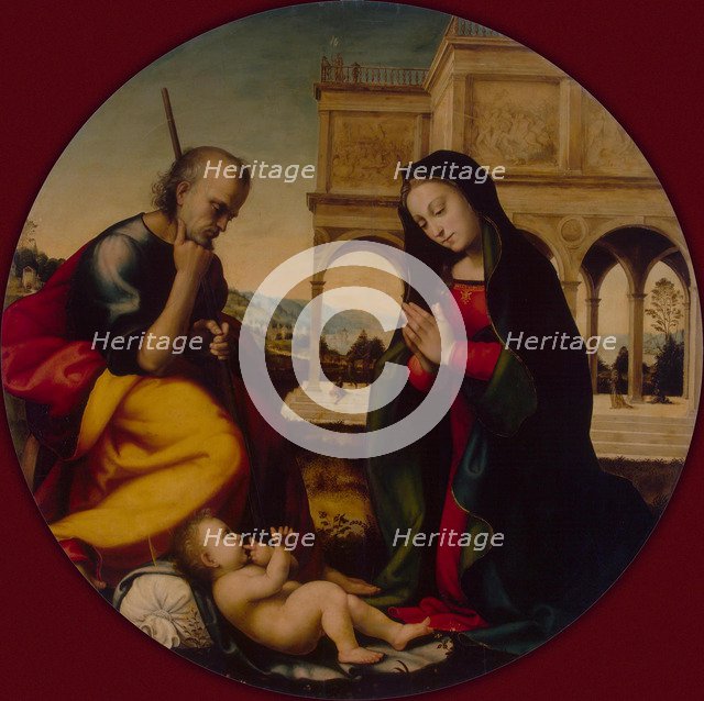 The Adoration of the Christ Child, c. 1500. Artist: Albertinelli, Mariotto (1474-1515)