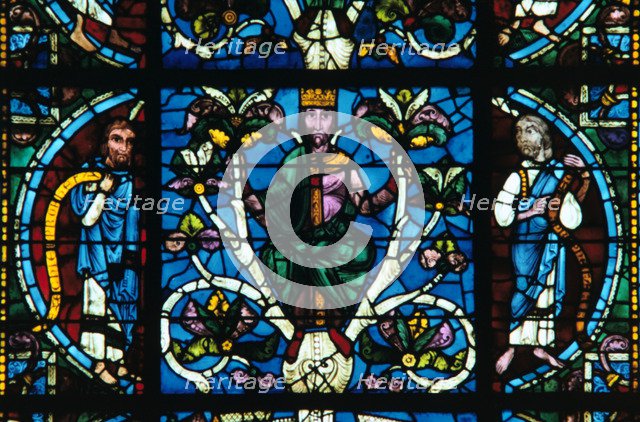 King David, stained glass, Chartres Cathedral, France, 1145-1155. Artist: Unknown