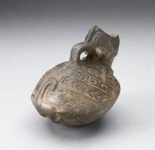 Pitcher in the Form of an Open Mouthed Animal with Geometric Incising on Back, A.D. 1000/1400. Creator: Unknown.