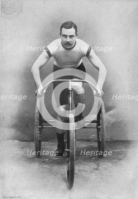 Portrait of the cyclist Lewis Stroud, 1896.  Creator: RW Thomas.