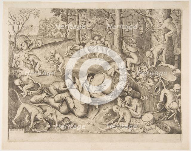 The Merchant Robbed by Monkeys, 1562. Creators: Pieter van der Heyden, Pieter Bruegel the Elder.