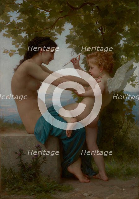 A Young Girl Defending Herself against Love, about 1880. Creator: William-Adolphe Bouguereau.