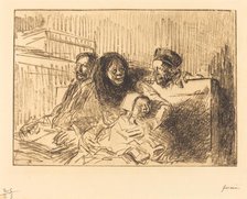 Evidence at the Hearing (second plate), 1908. Creator: Jean Louis Forain.