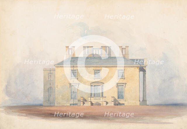 Design for a Classical Country House, Side Elevation, early 19th century. Creator: Anon.
