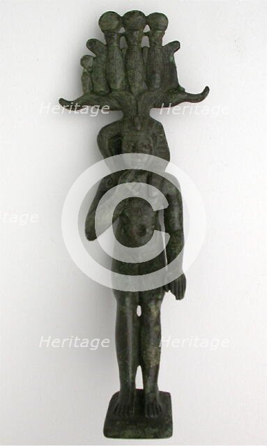 Statuette of the God Horus as a Child (Harpokrates), Egypt, Late Period-early Ptolemaic Period (7th- Creator: Unknown.