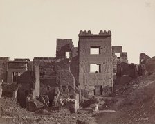Madinet Habu, Interior of the Entrance Gate of Mortuary Temple of Ramesses III, late 19th century. Creator: Henri Bechard.