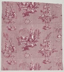 Strip of Copperplate Printed Cotton with "LOiseleur" Design, c. 1800. Creator: Jean-Baptiste Marie Hüet (French, 1745-1811).