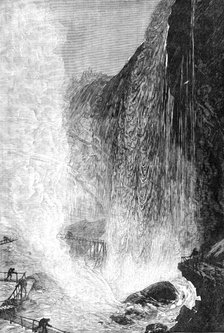 "Picturesque America:" Cave of the Winds, Niagara Falls, 1881. Creator: Unknown.