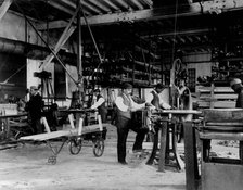 Young men training in woodworking at Hampton Institute, Hampton, Virginia, 1899 or 1900. Creator: Frances Benjamin Johnston.