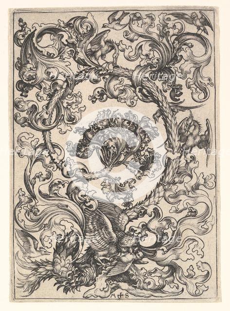 Ornament with Owl Mocked by Day Birds, ca. 1435-1491. Creator: Martin Schongauer.