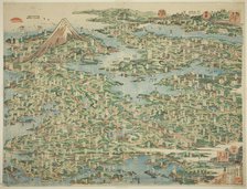 The Famous Places on the Tokaido in One View (Tokaido meisho ichiran), Japan, 1818. Creator: Hokusai.