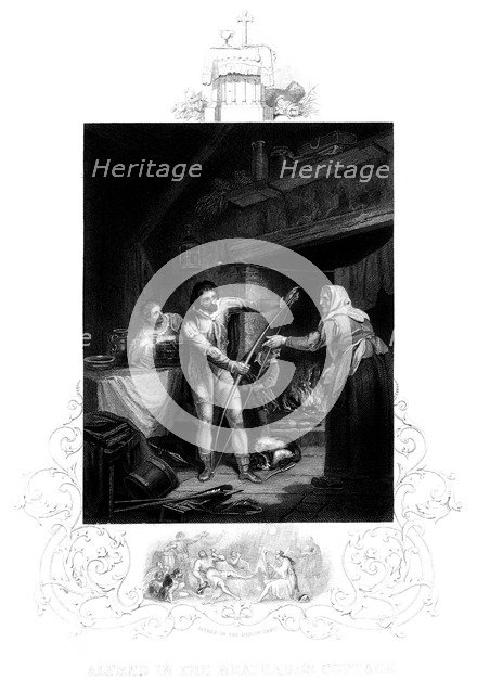 Alfred the Great in the Neatherd's Cottage, 9th century AD, (1880). Artist: J Rogers