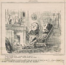 Quelle horrible chose ... si nous avons la guerre! ..., 19th century. Creator: Honore Daumier.