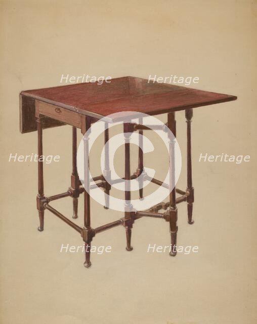 Table (Drop-leaf), c. 1936. Creator: Bernard Gussow.