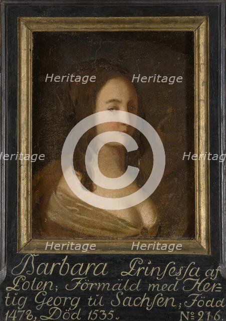 Barbara, 1478-1535, Princess of Poland, Duchess of Saxony, c16th century. Creator: Anon.