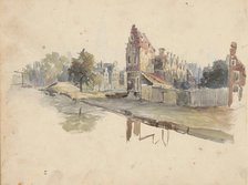 Houses on a quay, 1822-1893. Creator: Willem Troost II.