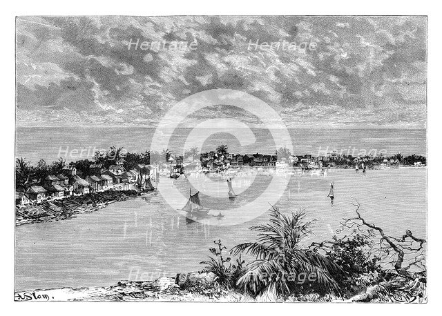 General view of Hopetown, Abaco Island, c1890.Artist: A Kohl