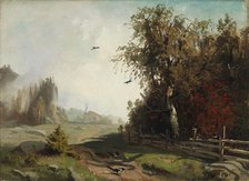 Autumn morning in Hakadal (Autumn morning in Ringerike), 1858. Creator: Werner Holmberg.