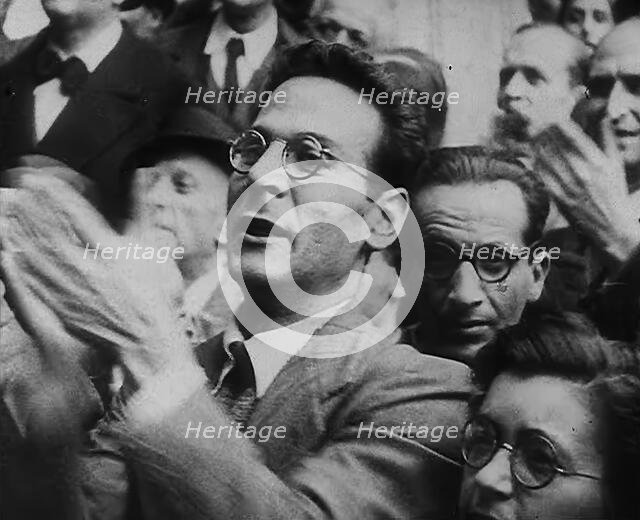 Italian Civilians Applauding a Speech About Removing the Italian Monarchy, 1943-1944. Creator: British Pathe Ltd.