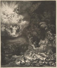 The Angel Appearing to the Shepherds, 1634. Creator: Rembrandt Harmensz van Rijn.