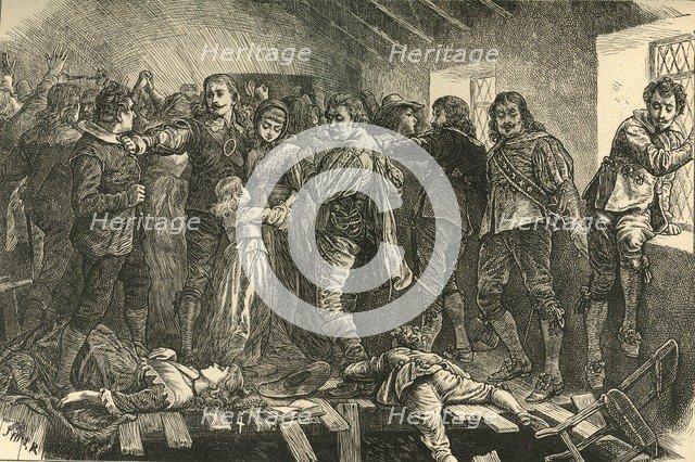 'Falling in of the Chapel at Blackfriars', 1623, (1897).  Creator: Unknown.