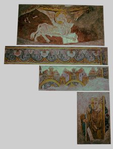 Fragments of wall paintings from the apse of the Archpriest Church of Sant Esteve (Andorra la Vel…