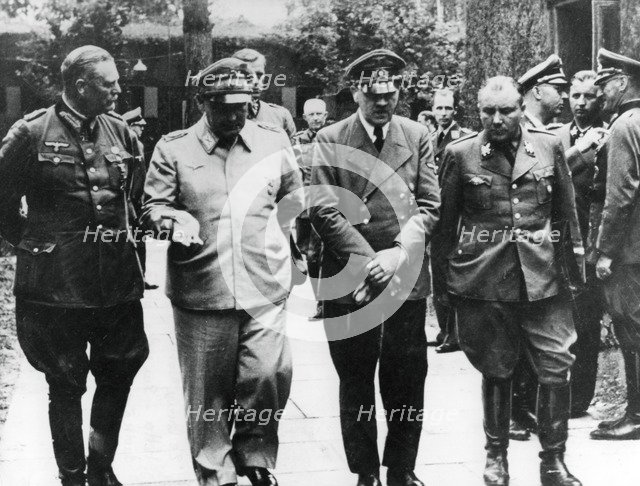 Adolf Hitler and senior Nazis, July 1944. Artist: Unknown