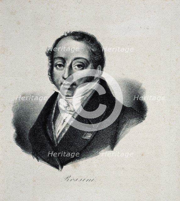Portrait of the composer Gioachino Antonio Rossini (1792-1868). Artist: French master  