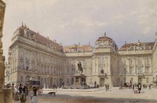 Facade of the National Library, Vienna, 1840-1849. Creator: Rudolf von Alt.
