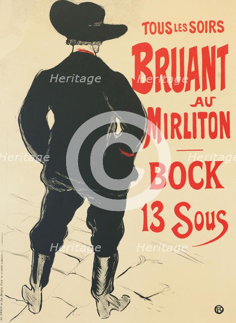 Bruant au Mirliton, 1893. Creator: Toulouse-Lautrec, Henri, de (1864-1901).