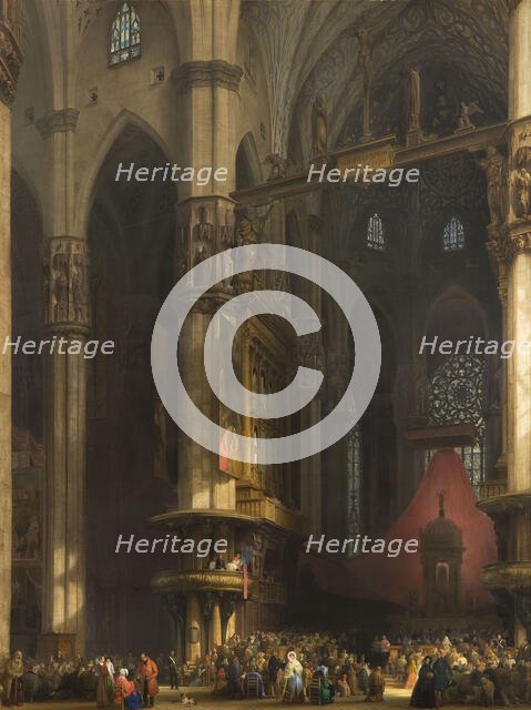 Interior of the Milan Cathedral, 1840. Creator: Bisi, Luigi (1814-1886).