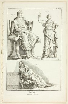 Design: Draped Figures, from Encyclopédie, 1762/77. Creator: A. J. Defehrt.