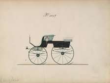 Design for 4 seat Phaeton, no top, no. 1057, 1850-70. Creator: Brewster & Co.