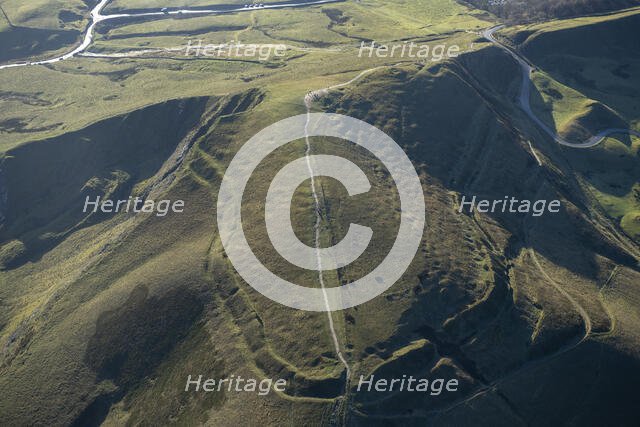 Mam Tor, an Iron Age hillfort in the Peak District, Derbyshire, 2023. Creator: Robyn Andrews.