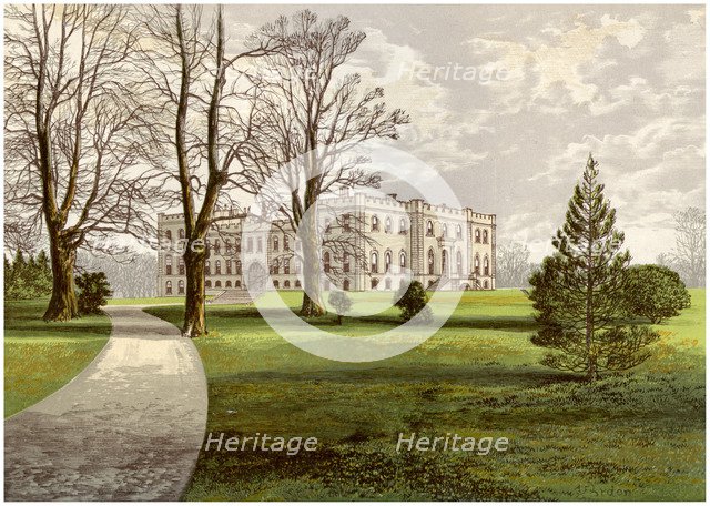 Kimbolton Castle, Huntingdonshire, home of the Duke of Manchester, c1880. Artist: Unknown
