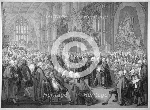 Interior of the Guildhall, City of London, 1782.                                                     Artist: Benjamin Smith