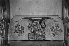 'The Tapster', a misericord in St Laurence's church, Ludlow, Shropshire, 1966. Artist: Laurence Goldman