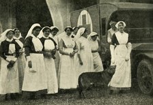 The Duchess of Westminster with nurses, Le Touquet, First World War, 1914, (c1920). Creator: Unknown.