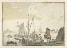 River view with ships, 1723-1760. Creator: Nicolaas Aartman.