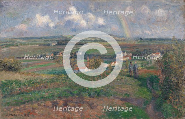 The rainbow, Pontoise, 1877. Creator: Pissarro, Camille (1830-1903).