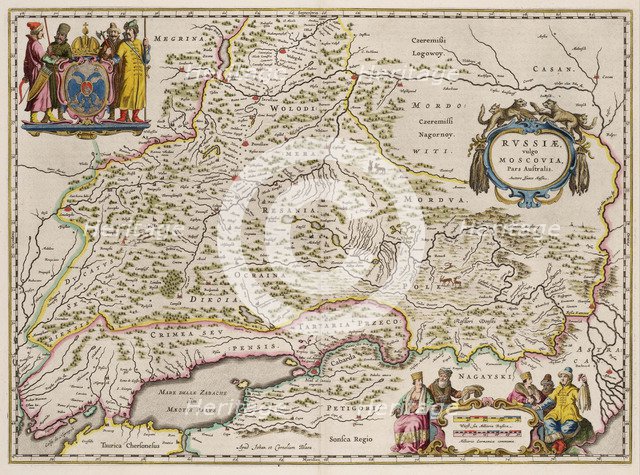 Southern Russia Map (From: Partes Septentrionalis et Orientalis), 1664. Artist: Massa, Isaac Abrahamsz. (1586-1643)