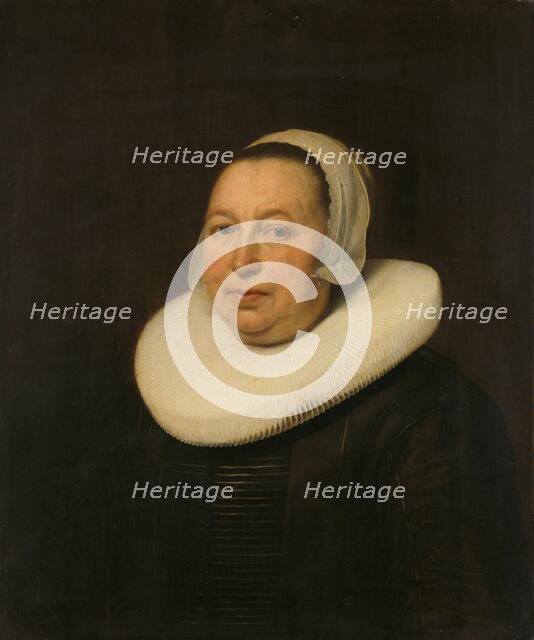 Maria Pietersdr de Leest (d. 1652), Wife of Samuel van Lansbergen, 1646. Creator: Bartholomeus van der Helst.